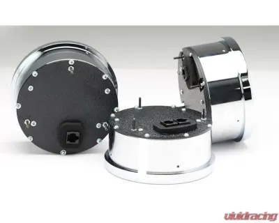 Dakota Digital VHX-1020-S-W Triple Round Universal VHX System Silver Alloy White Display - VHX-1020-S-W