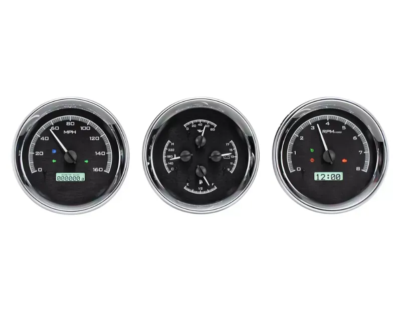 Dakota Digital VHX-1020-K-W Triple Round Universal Gauge