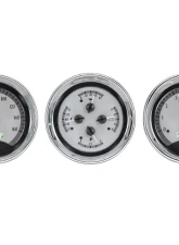 Dakota Digital VHX-1020-S-W Triple Round Universal VHX System Silver Alloy White Display                                     - VHX-1020-S-W - Image 2