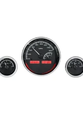 Dakota Digital VHX-1022-K-R 5-Piece Round Universal System Black Alloy Red Display                                     - VHX-1022-K-R - Image 3