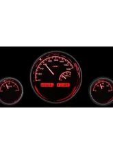 Dakota Digital VHX-1022-S-R 5-Piece Round Universal VHX System Silver Alloy Red Display                                     - VHX-1022-S-R - Image 2