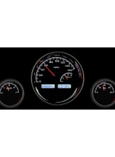 Dakota Digital VHX-1022-S-W 5-Piece Round Universal Gauge System Silver Alloy White Display                                     - VHX-1022-S-W - Image 2