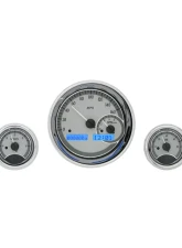 Dakota Digital VHX-1022-S-B 5-Piece Round Universal VHX System Silver Alloy Blue Display                                     - VHX-1022-S-B - Image 3