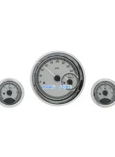 Dakota Digital VHX-1022-S-W 5-Piece Round Universal Gauge System Silver Alloy White Display                                     - VHX-1022-S-W - Image 3