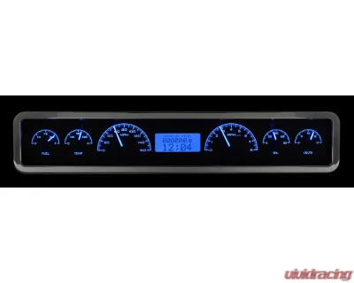 Dakota Digital VHX-1023-S-B Rectangle Universal VHX System Silver Alloy Face Blue Display - VHX-1023-S-B