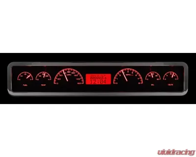 Dakota Digital VHX-1023-S-R Rectangle Universal VHX System Silver Alloy Red Display - VHX-1023-S-R