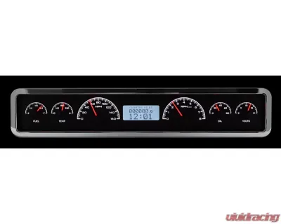 Dakota Digital VHX-1023-K-W Rectangle Universal VHX System Black Alloy Face White Display - VHX-1023-K-W