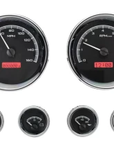 Dakota Digital VHX-1024-K-R 6-Piece Round Universal VHX System Black Alloy Red Display                                     - VHX-1024-K-R - Image 3