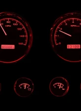 Dakota Digital VHX-1024-S-R 6-Piece Round Universal VHX System Silver Alloy Red Display                                     - VHX-1024-S-R - Image 2