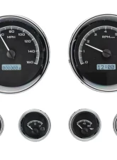 Dakota Digital VHX-1024-K-W 6-Piece Round Universal VHX System Black Alloy White Display                                     - VHX-1024-K-W - Image 3