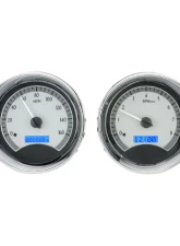 Dakota Digital VHX-1024-S-B 6-Piece Round Universal VHX System Silver Alloy Blue Display                                     - VHX-1024-S-B - Image 3