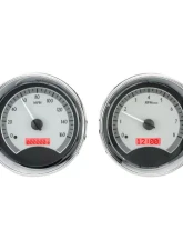 Dakota Digital VHX-1024-S-R 6-Piece Round Universal VHX System Silver Alloy Red Display                                     - VHX-1024-S-R - Image 3