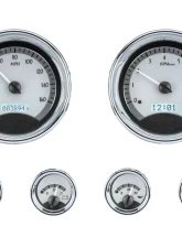 Dakota Digital VHX-1024-S-W 6-Piece Round Universal VHX System Silver Alloy White Display                                     - VHX-1024-S-W - Image 3