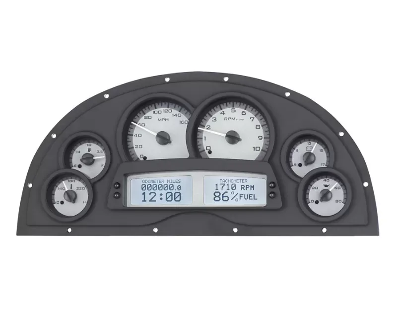 Dakota Digital Marquez Designs Dash VHX System Silver Alloy Style Face White Display Chevrolet Camaro 1967-1969 - VHX-1200-S-W