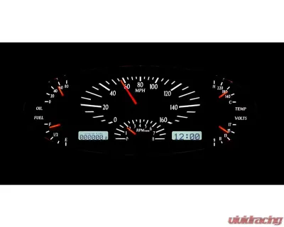 Dakota Digital VHX-32F-S-W System Silver Alloy Face White Display for 1932 Ford Car - VHX-32F-S-W