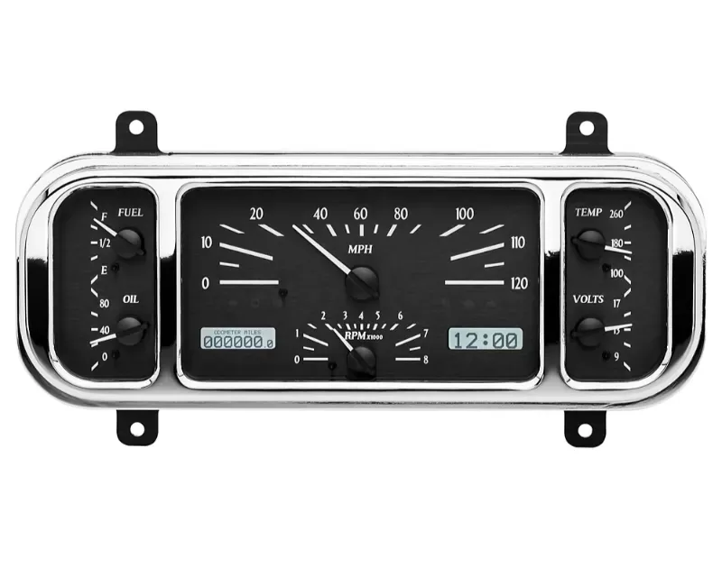 Dakota Digital VHX System Black Alloy Style Face White