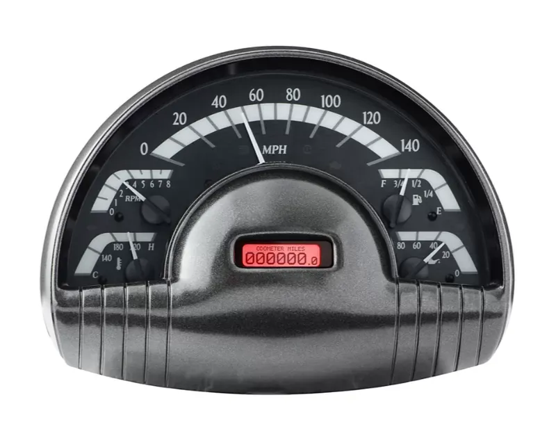 Dakota Digital VHX System Black Alloy Style Face Red Display Oldsmobile 1949-1950 - VHX-49O-K-R