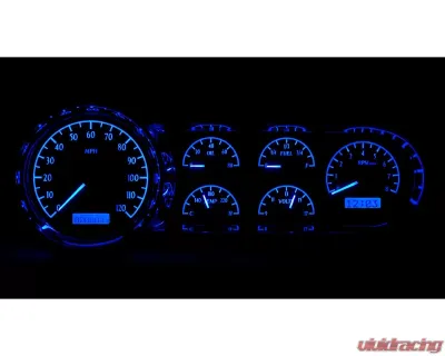 Dakota Digital VHX-53C-S-B VHX System Silver Alloy Face Blue Display for 1953-1954 Chevrolet - VHX-53C-S-B