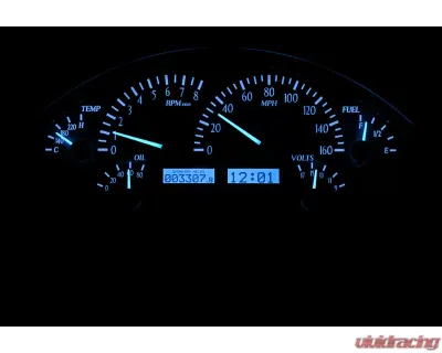 Dakota Digital VHX System Black Alloy Face Blue Display for 1955-1956 Chevrolet Cars - VHX-55C-K-B