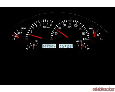 Dakota Digital VHX-55C-K-W VHX System Black Alloy Face White Display for 1955-1956 Chevrolet - VHX-55C-K-W