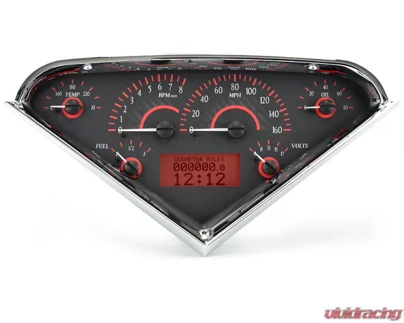 Dakota Digital VHX System Carbon Fiber Style Face Red