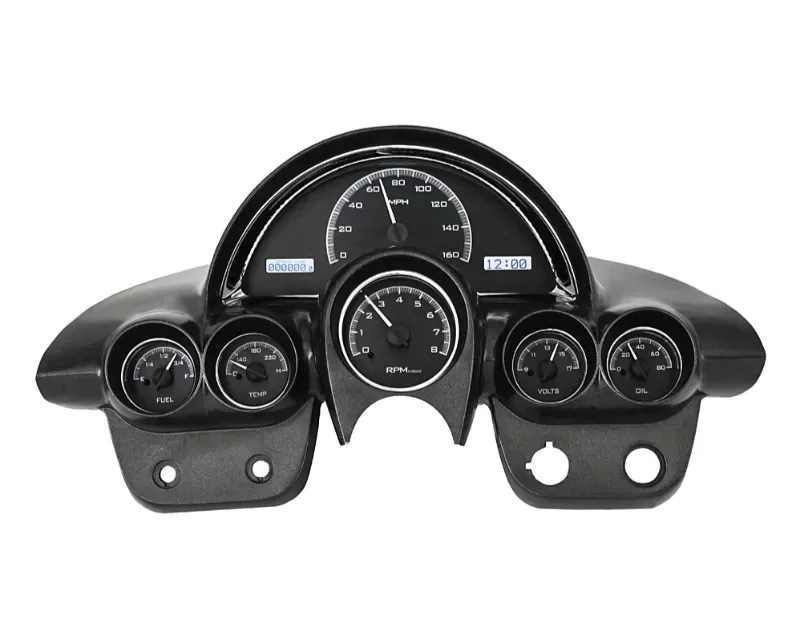 Dakota Digital VHX System Black Alloy Style Face White Display Chevrolet Corvette 1958-1962 - VHX-58C-VET-K-W
