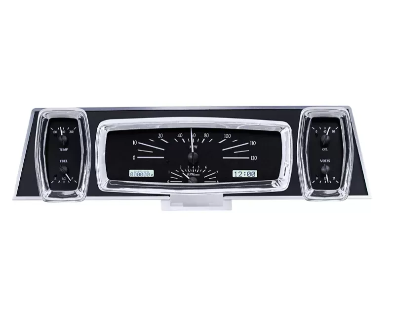 Dakota Digital VHX System Black Alloy Style Face White Display Lincoln Continental 1961-1963 - VHX-61L-K-W