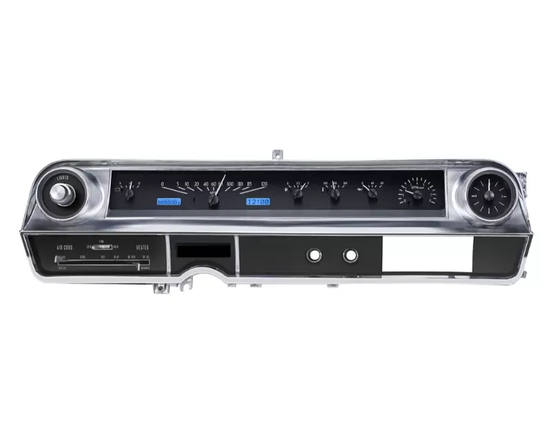 Dakota Digital VHX System Black Alloy Style Face Blue Display Cadillac 1963-1964 - VHX-63C-CAD-K-B