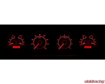Dakota Digital VHX System Silver Alloy Style Face Red