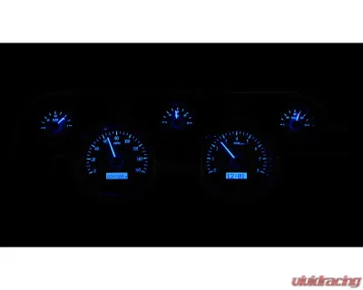 Dakota Digital VHX-67F-MUS-S-B VHX System Silver Alloy Face Blue Display for 1967-1968 Ford Mustang - VHX-67F-MUS-S-B