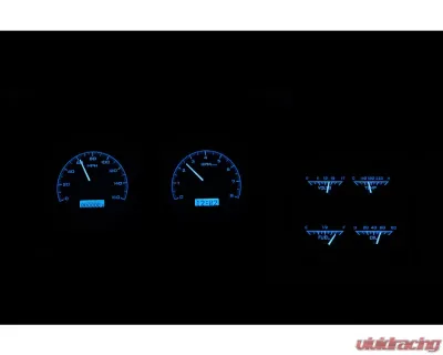 Dakota Digital VHX-68C-CAC-S-B VHX System Silver Alloy Face Blue Display for 1968 Chevrolet Camaro - VHX-68C-CAC-S-B