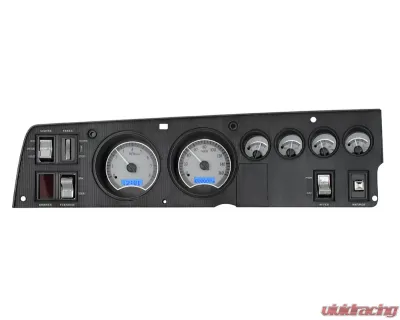 Dakota Digital VHX System Silver Alloy Face Blue Display for 1968-1970 Dodge Charger - VHX-68D-CHG-S-B