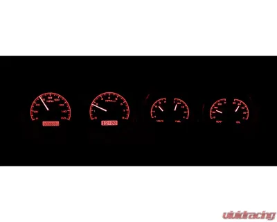 Dakota Digital VHX System Silver Alloy Face Red Display for 1970-1974 Dodge Challenger E-Body - VHX-70D-CLG-S-R