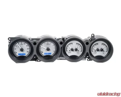 Dakota Digital VHX System Silver Alloy Face Blue Display for 1970-1974 Dodge Challenger E-Body - VHX-70D-CLG-S-B