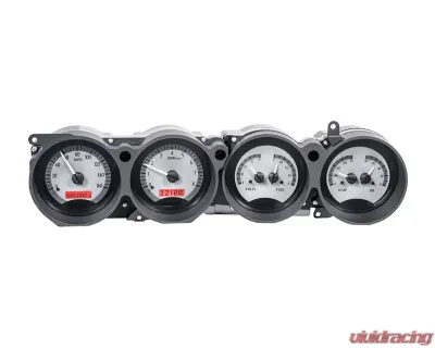 Dakota Digital VHX System Silver Alloy Face Red Display for 1970-1974 Dodge Challenger E-Body - VHX-70D-CLG-S-R