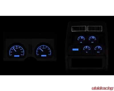 Dakota Digital VHX System Digital Clock Black Alloy Face Blue Display for Chevrolet Corvette 1978-1982 - VHX-78C-VET-K-B