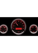 Dakota Digital VHX-1050-K-R 5-Piece Round Universal Gauge System Black Alloy Red Display                                     - VHX-1050-K-R - Image 2