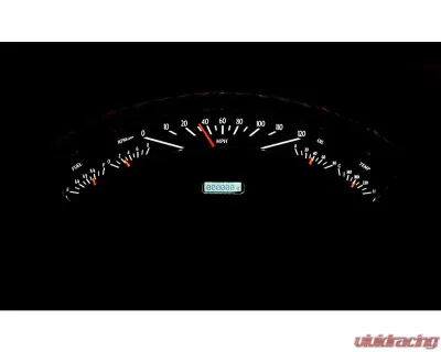 Dakota Digital VHX-57F-S-W System Silver Alloy Face White Display for 1957 Ford Car - VHX-57F-S-W