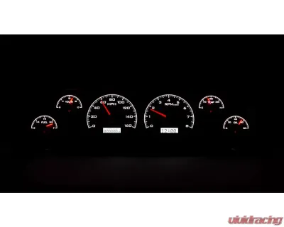 Dakota Digital VHX System Silver Alloy Face White Display for 1960-1963 Chevrolet Pickup - VHX-60C-PU-S-W