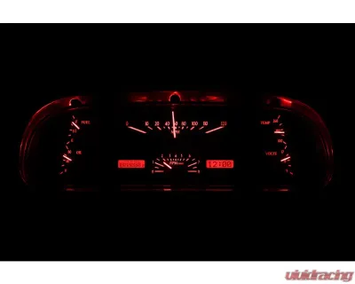 Dakota Digital VHX-60F-FAL-S-R VHX System Silver Alloy Face Red Display Ford Falcon 1960-1963 - VHX-60F-FAL-S-R