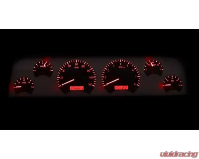 Dakota Digital VHX System Black Alloy Face Red Display for 1964-1966 Chevrolet Pickup - VHX-64C-PU-K-R