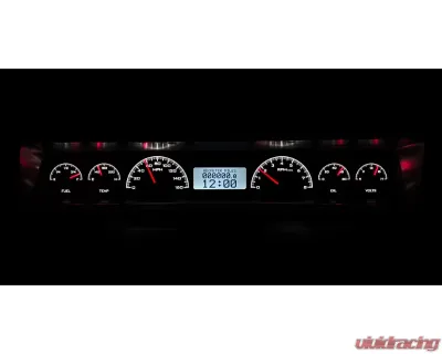 Dakota Digital VHX System Silver Alloy Face White Display for 1966-1967 Chevrolet Nova - VHX-66C-NOV-S-W