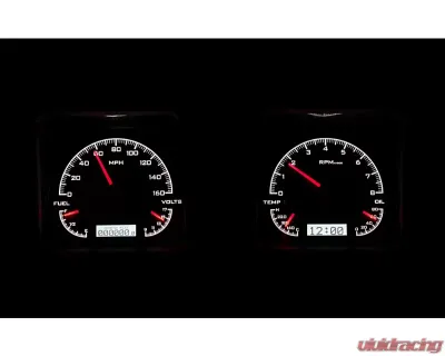 Dakota Digital VHX System Silver Alloy Style Face White Display for 1969 Chevrolet Camaro - VHX-69C-CAM-S-W