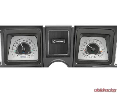 Dakota Digital VHX System Silver Alloy Style Face White Display for 1969 Chevrolet Camaro - VHX-69C-CAM-S-W