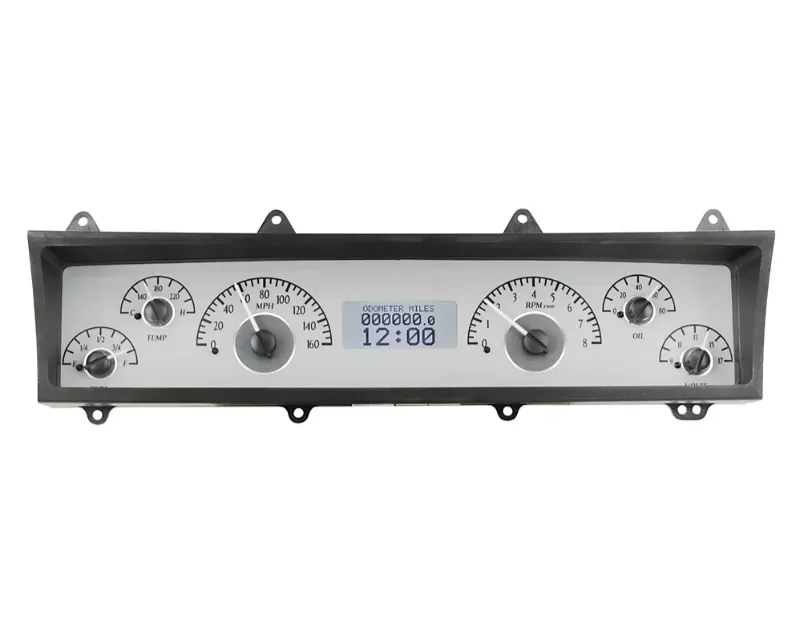 Dakota Digital VHX System Silver Alloy Style Face White Display Chevrolet Nova 1969-1976 - VHX-69C-NOV-S-W