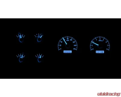 Dakota Digital VHX System Black Alloy Face Blue Display for 1973-1987 Chevrolet Pickup - VHX-73C-PU-K-B