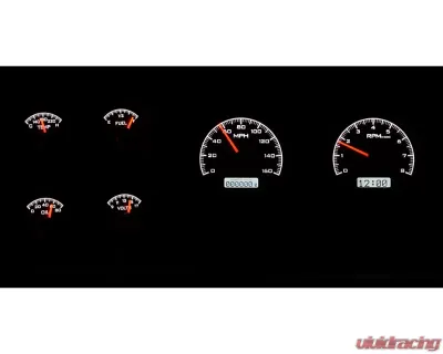 Dakota Digital VHX-73C-PU-K-W VHX System Black Alloy Face White Display for 1973-1987 Chevrolet Pickup - VHX-73C-PU-K-W