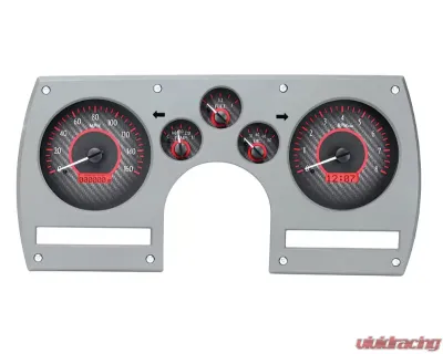 Dakota Digital VHX System Carbon Fiber Face Red Display for 1982-1989 Chevrolet Camaro - VHX-82C-CAM-C-R