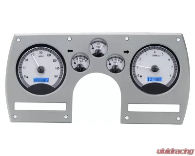Dakota Digital VHX System Silver Alloy Face Blue Display for 1982-1989 Chevrolet Camaro - VHX-82C-CAM-S-B