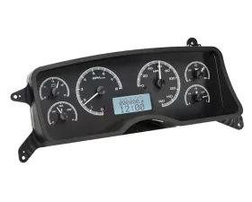 Dakota Digital VHX-87F-MUS-K-W Gauge System Black Alloy Face White Display Ford Mustang 1987-1989